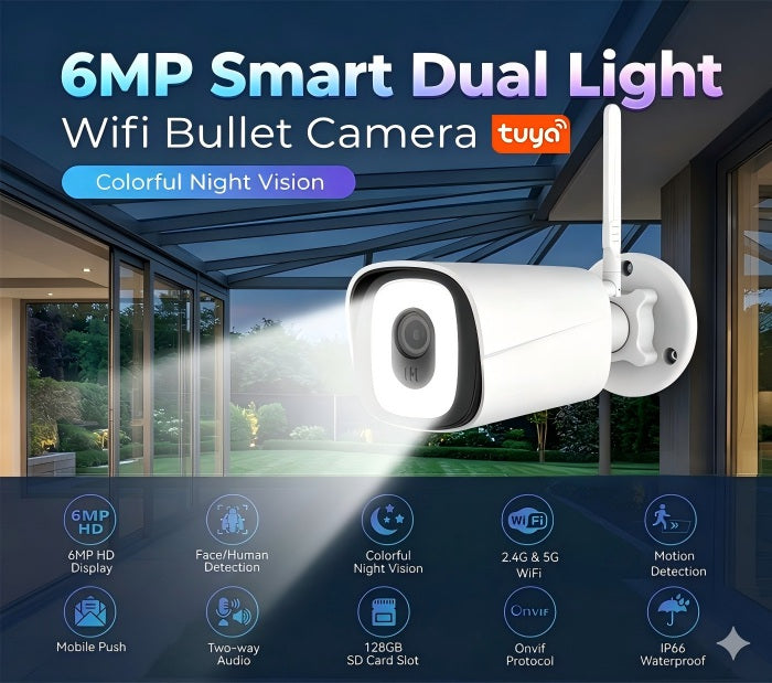 Интелигентна WiFi (2,4G и 5G WiFi) камера с 6MP и нощно виждане / WIP-TB600AF /