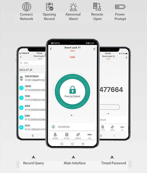 Интелигентна брава за метални и блиндирани врати с 5 метода на отключване и TTLock App / SB006/