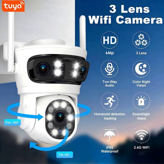 Тройна PTZ Wi-Fi камера за наблюдение TUYA-Smartlife / WIP-TP200AS /