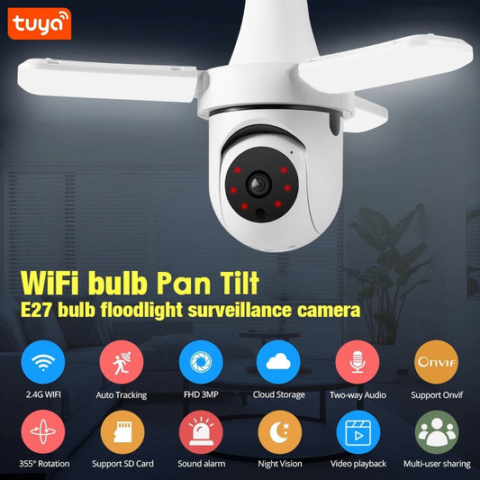 Wi-Fi камера тип крушка с панорамно виждане, осветление и нощен режим / WIP-TR300JC /