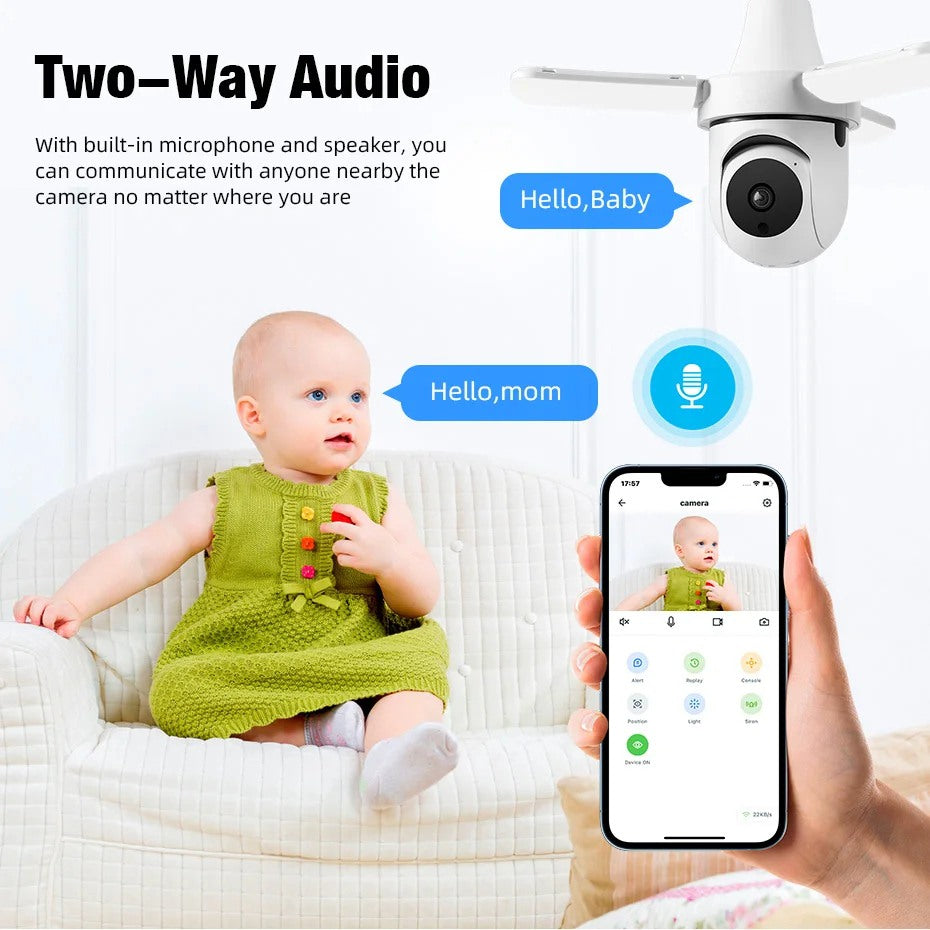 Wi-Fi камера тип крушка с панорамно виждане, осветление и нощен режим / WIP-TR300JC /