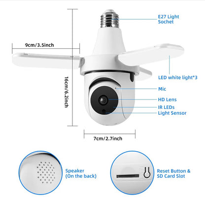 Wi-Fi камера тип крушка с панорамно виждане, осветление и нощен режим / WIP-TR300JC /