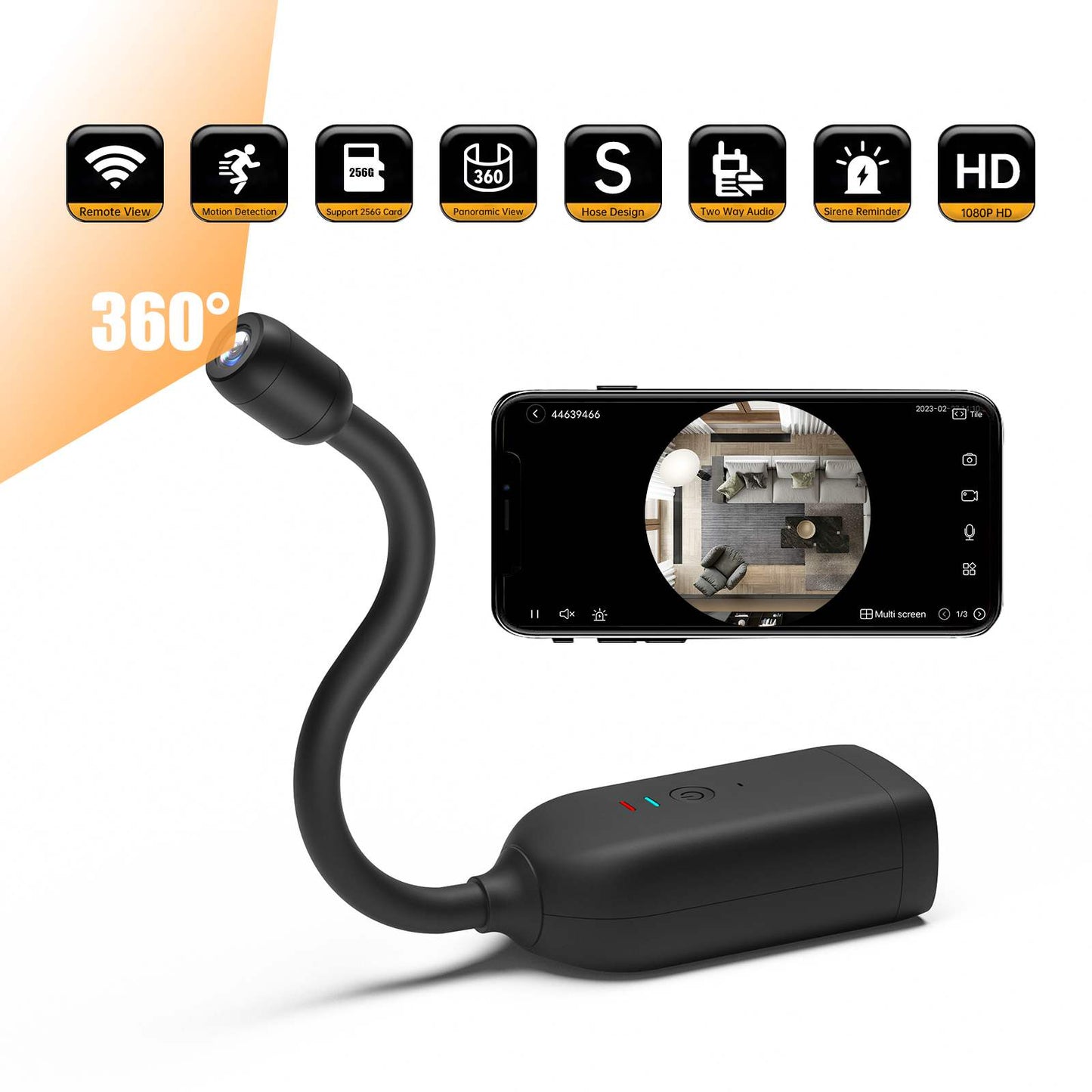 Камера с гъвкава глава FULL HD, WiFi и детектор за движение /BK040/