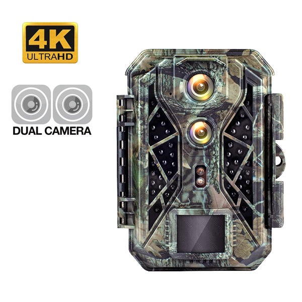 ULTRA HD 4К ФОТО КАПАН С ДВА ОБЕКТИВА 32MP И НЕВИДИМА СВЕТЛИНА 940NM