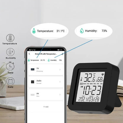 WIFI ДИГИТАЛНО IR ДИСТАНЦИОННО 4 В 1 СЪС СЕНЗОР ЗА ТЕМПЕРАТУРА И ВЛАЖНОСТ НА ВЪЗДУХА /SS006/