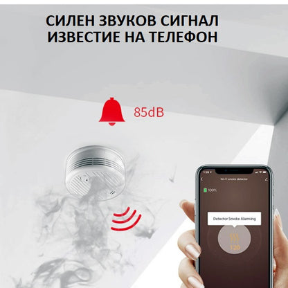 ДЕТЕКТОР ЗА ДИМ С WIFI И АЛАРМА /SA005/