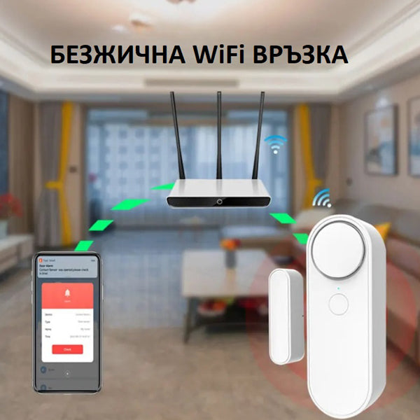 WiFi смарт сензор с аларма за врата или прозорец /SA014/