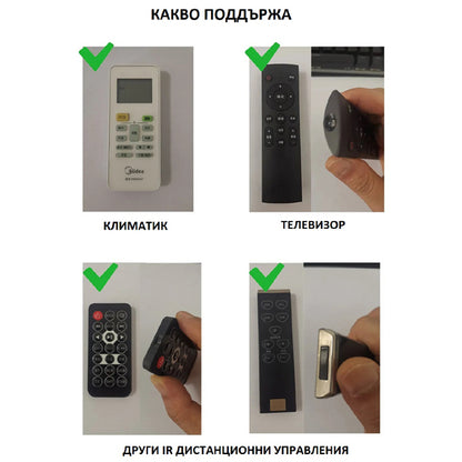 WIFI ДИГИТАЛНО IR ДИСТАНЦИОННО 4 В 1 СЪС СЕНЗОР ЗА ТЕМПЕРАТУРА И ВЛАЖНОСТ НА ВЪЗДУХА /SS006/