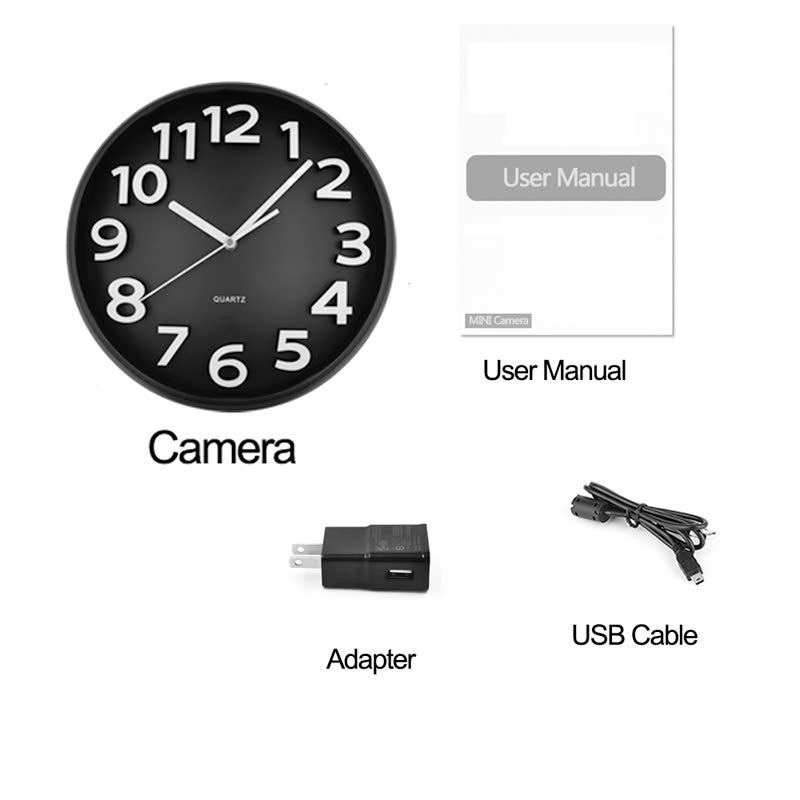 Стенен часовник с камера за наблюдение в реално време чрез WiFi/IP /BK032/