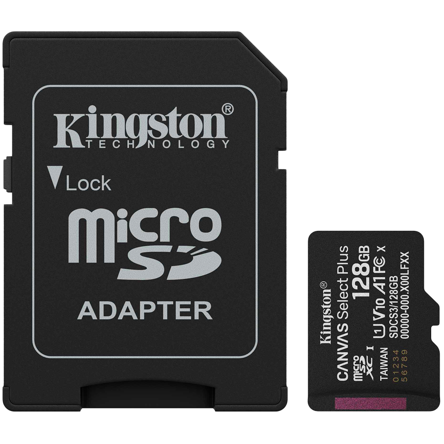 Карта памет Kingston 128GB microSDXC Canvas Select Plus Gen3 150MB/s A1 Card + Adapter КЛАС 10/ MSD008 /