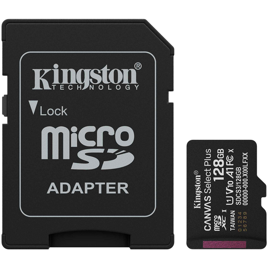 Карта памет Kingston 128GB microSDXC Canvas Select Plus Gen3 150MB/s A1 Card + Adapter КЛАС 10/ MSD008 /